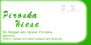 piroska wiese business card